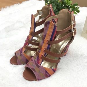 Western Style Strappy Heels